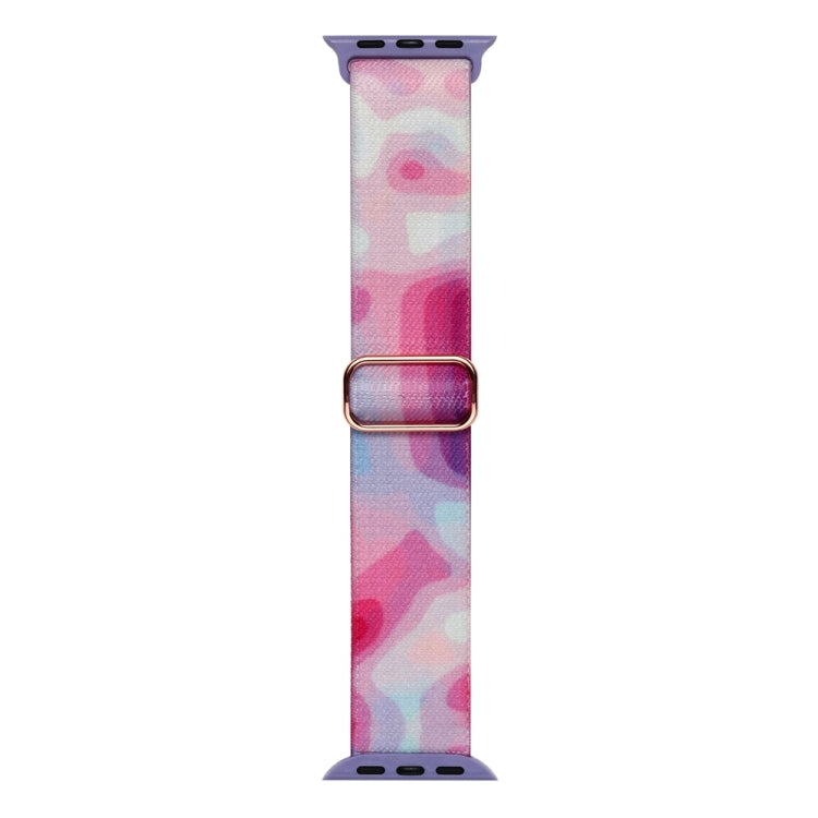 For Apple Watch 6 44mm Painted Pattern Nylon Replacement Watch Band(Ladder Purple Blue) - Watch Bands by PMc TechLife | Online Shopping South Africa | PMc TechLife | Buy Now Pay Later Mobicred