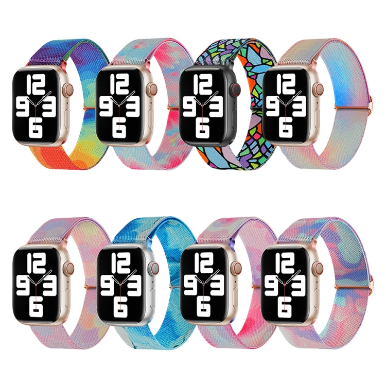 For Apple Watch 5 44mm Painted Pattern Nylon Replacement Watch Band(Water Fluid) - Watch Bands by PMc TechLife | Online Shopping South Africa | PMc TechLife | Buy Now Pay Later Mobicred