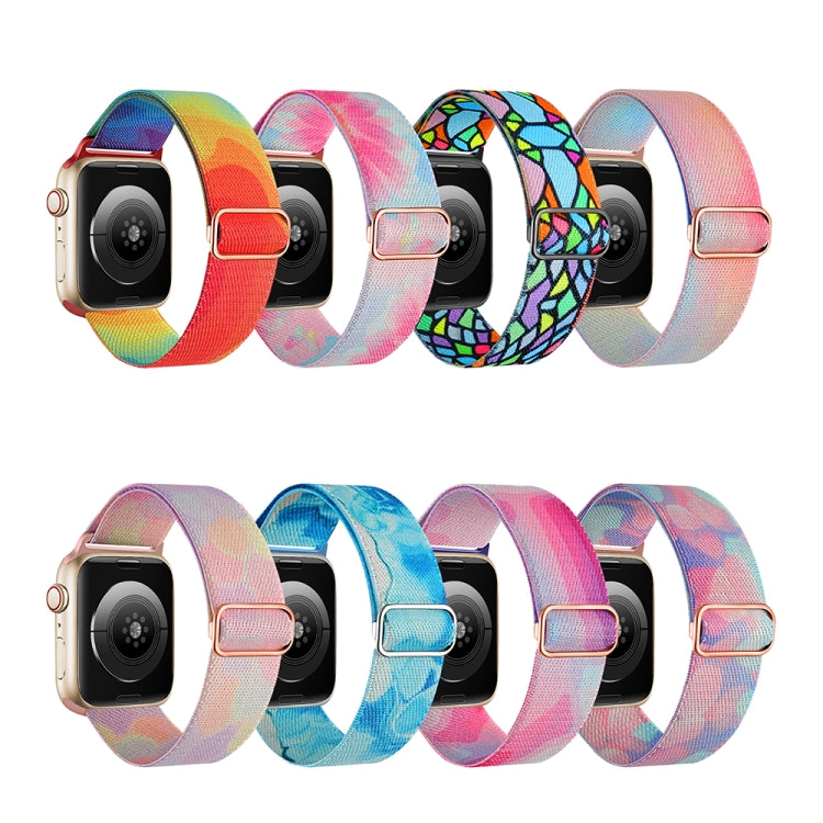 For Apple Watch SE 2022 44mm Painted Pattern Nylon Replacement Watch Band(Water Fluid) - free shipping - PMc TechLife - Order now!