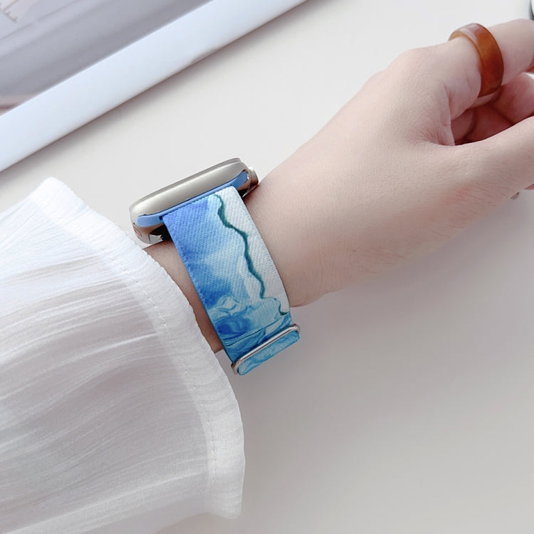 For Apple Watch 5 44mm Painted Pattern Nylon Replacement Watch Band(Water Fluid) - Watch Bands by PMc TechLife | Online Shopping South Africa | PMc TechLife | Buy Now Pay Later Mobicred