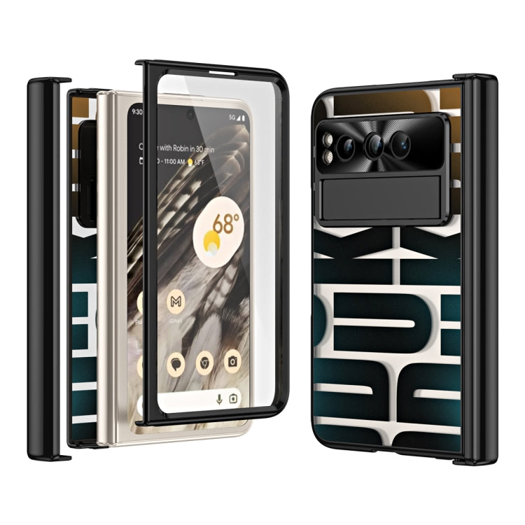 For Google Pixel Fold Integrated Electroplating Folding Phone Case with Hinge(Black) - Google Cases by PMC TechLife | Online Shopping South Africa | PMC TechLife | Buy Now Pay Later Mobicred