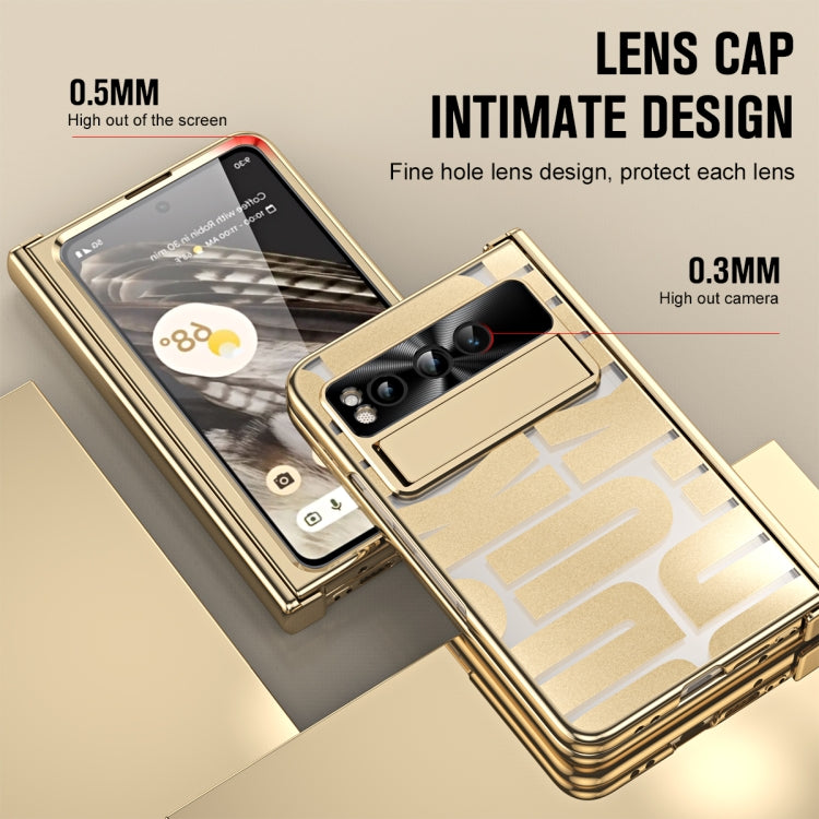 For Google Pixel Fold Integrated Electroplating Folding Phone Case with Hinge(Gold) - Google Cases by PMC TechLife | Online Shopping South Africa | PMC TechLife | Buy Now Pay Later Mobicred