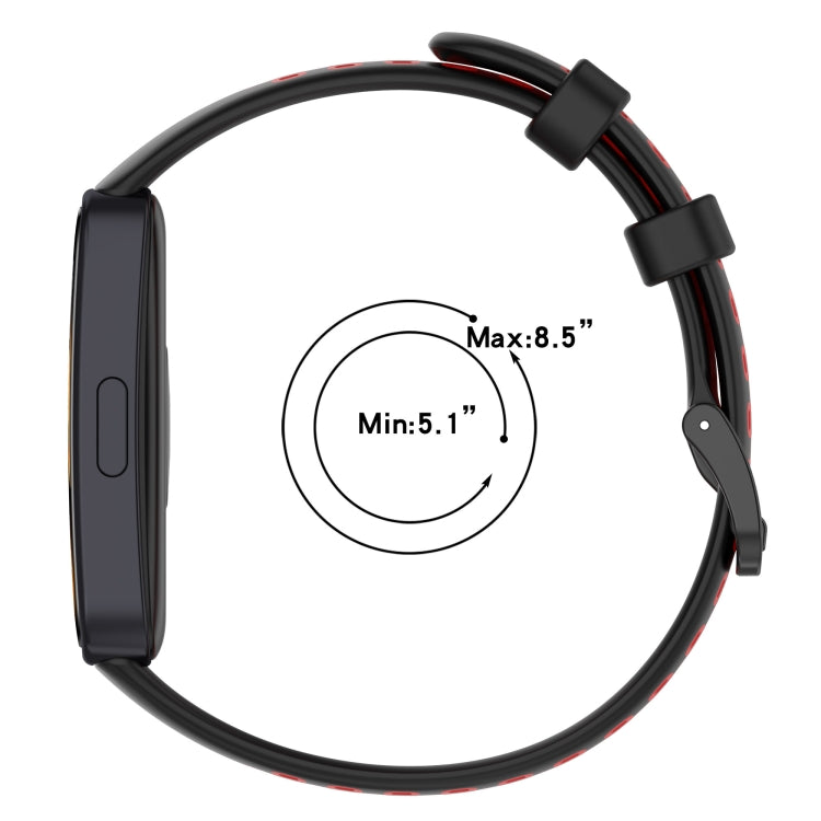 For Huawei Band 8 Two Color Silicone Replacement Watch Band(Black Yellow) - Watch Bands by PMC TechLife | Online Shopping South Africa | PMC TechLife
