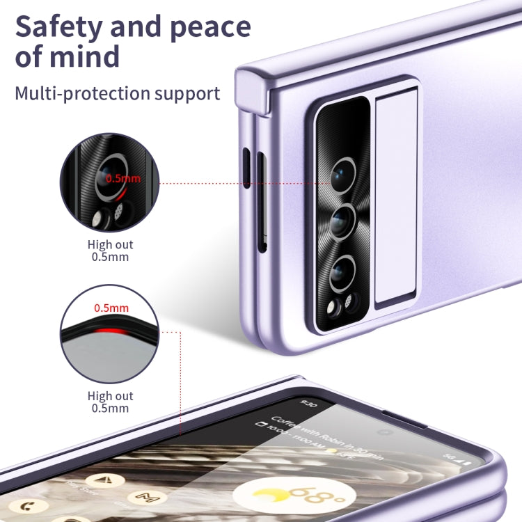 For Google Pixel Fold Integrated Electroplating Folding All-inclusive Phone Case(Purple) - Google Cases by PMC TechLife | Online Shopping South Africa | PMC TechLife | Buy Now Pay Later Mobicred