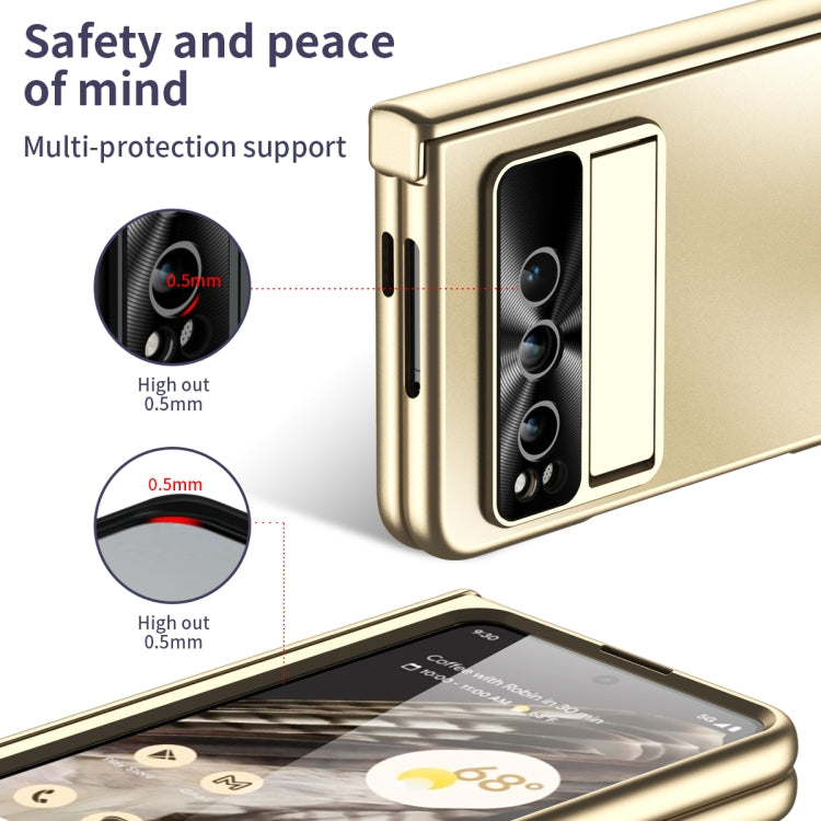For Google Pixel Fold Integrated Electroplating Folding All-inclusive Phone Case with Hinge(Gold) - Google Cases by PMC TechLife | Online Shopping South Africa | PMC TechLife | Buy Now Pay Later Mobicred