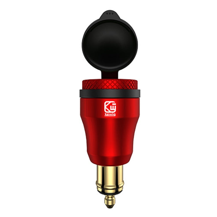 Motorcycle European-style Small-caliber Aluminum Alloy QC 3.0 + PD Fast Charge USB Charger, Shell Color:Red(Blue Light) - Battery Charger by PMC TechLife | Online Shopping South Africa | PMC TechLife | Buy Now Pay Later Mobicred