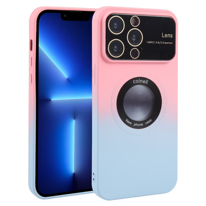 For iPhone 13 Pro Gradient Silicone Shockproof Magsafe Phone Case with Lens Film(Pink Blue) - iPhone 13 Pro Cases by PMC Jewellery | Online Shopping South Africa | PMC Jewellery