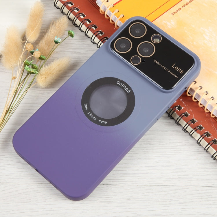 For iPhone 13 Gradient Silicone Shockproof Magsafe Phone Case with Lens Film(Grey Purple) - iPhone 13 Cases by PMC Jewellery | Online Shopping South Africa | PMC Jewellery