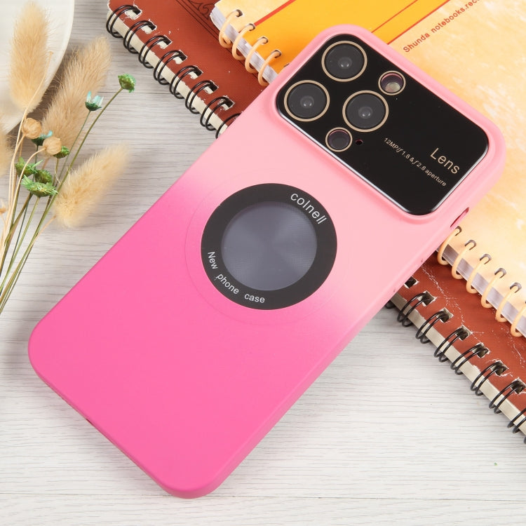 For iPhone 12 Pro Gradient Silicone Shockproof Magsafe Phone Case with Lens Film(Pink Rose) - iPhone 12 / 12 Pro Cases by PMC Jewellery | Online Shopping South Africa | PMC Jewellery