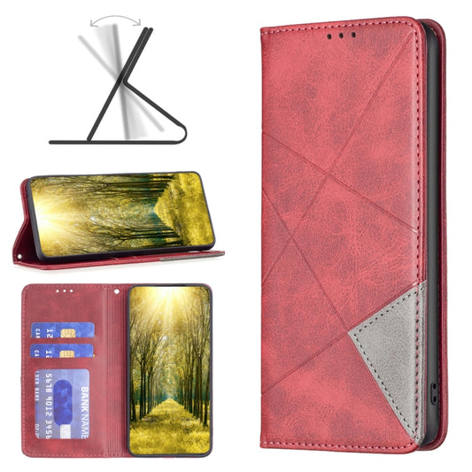 For Realme C53 Rhombus Texture Leather Phone Case(Red) - Realme Cases by PMC Jewellery | Online Shopping South Africa | PMC Jewellery | Buy Now Pay Later Mobicred