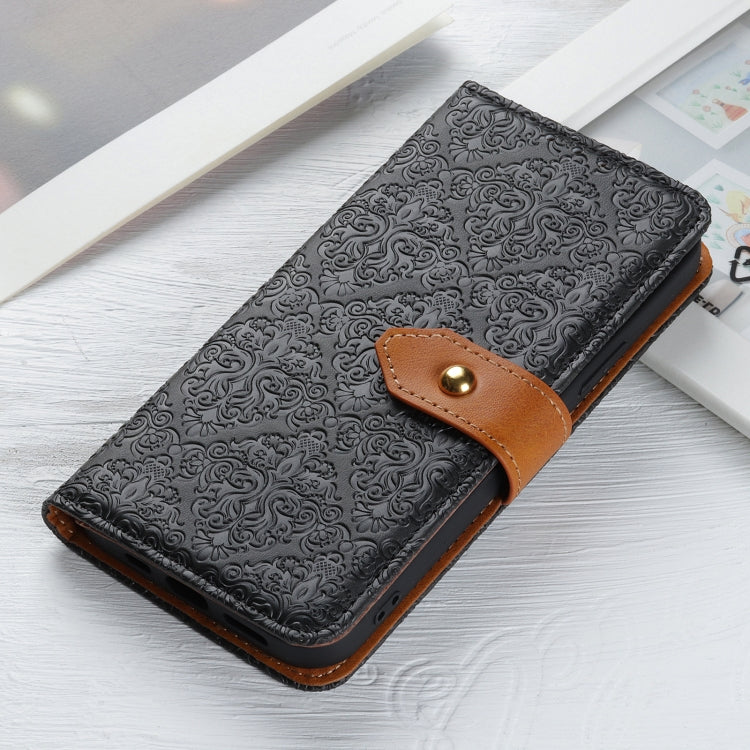 For OnePlus Nord CE4 5G / K12 5G European Floral Embossed Flip Leather Phone Case(Black) - OnePlus Cases by PMC TechLife | Online Shopping South Africa | PMC TechLife | Buy Now Pay Later Mobicred
