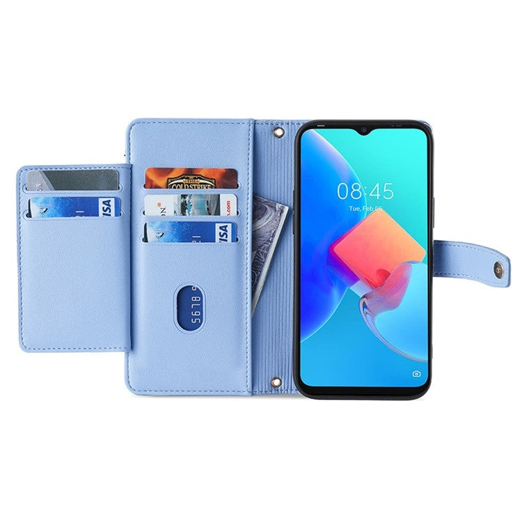 For Infinix Hot 40i Sheep Texture Cross-body Zipper Wallet Leather Phone Case(Blue) - Infinix Cases by PMC TechLife | Online Shopping South Africa | PMC TechLife | Buy Now Pay Later Mobicred