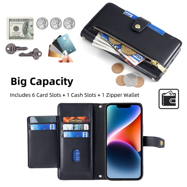For Infinix Hot 50 4G Sheep Texture Cross-body Zipper Wallet Leather Phone Case(Black) - Infinix Cases by PMC TechLife | Online Shopping South Africa | PMC TechLife | Buy Now Pay Later Mobicred