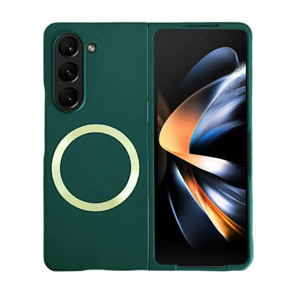 For Samsung Galaxy Z Fold5 Skin Feel Magsafe Magnetic Shockproof PC Phone Case(Dark Green) - Galaxy Z Fold5 Cases by PMC Jewellery | Online Shopping South Africa | PMC Jewellery