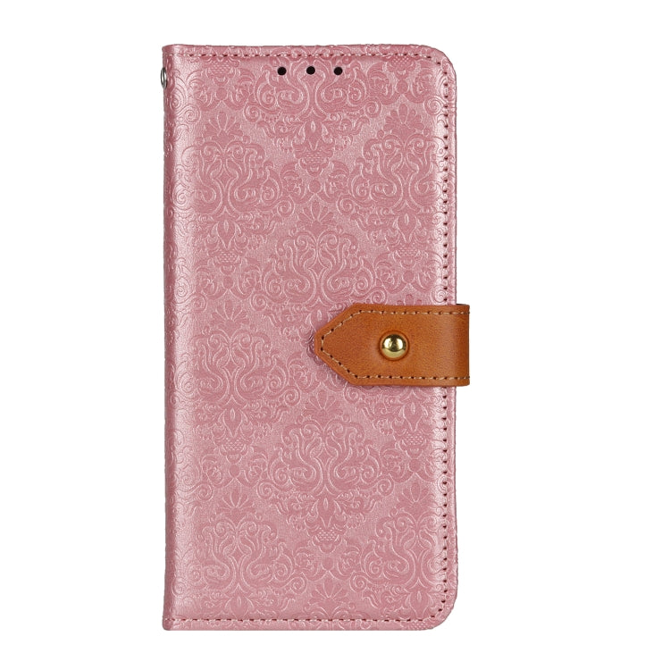 For iPhone 16 Pro Max European Floral Embossed Leather Phone Case(Pink) - iPhone 16 Pro Max Cases by PMC Jewellery | Online Shopping South Africa | PMC Jewellery | Buy Now Pay Later Mobicred