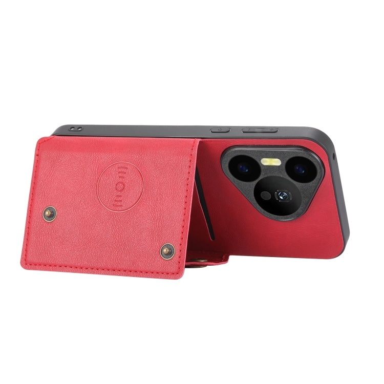 For Huawei Pura 70 Pro Double Buckle Card Slots Magnetic Phone Case(Red) - Huawei Cases by PMC Jewellery | Online Shopping South Africa | PMC Jewellery | Buy Now Pay Later Mobicred