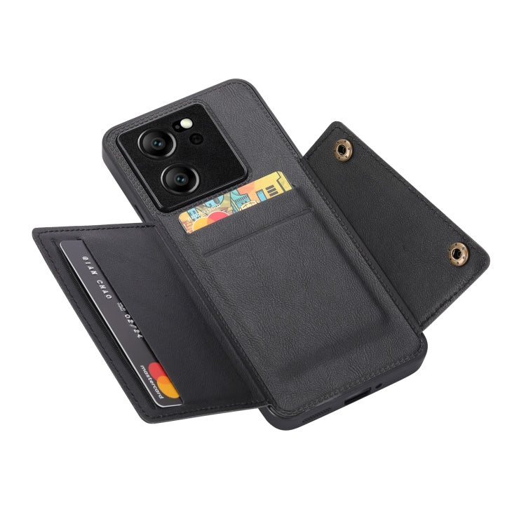 For Xiaomi 13T / Redmi K60 Ultra Double Buckle Card Slots Magnetic Phone Case(Black) - Xiaomi Cases by PMC TechLife | Online Shopping South Africa | PMC TechLife | Buy Now Pay Later Mobicred