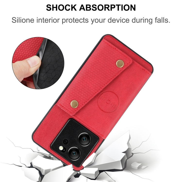 For Xiaomi 13T / Redmi K60 Ultra Double Buckle Card Slots Magnetic Phone Case(Black) - Xiaomi Cases by PMC TechLife | Online Shopping South Africa | PMC TechLife | Buy Now Pay Later Mobicred