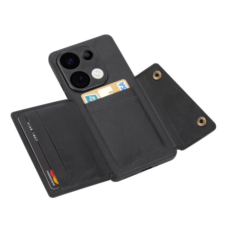 For Xiaomi Redmi Note 13 Pro 4G Global Double Buckle Card Slots Magnetic Phone Case(Black) - Note 13 Pro Cases by PMC Jewellery | Online Shopping South Africa | PMC Jewellery | Buy Now Pay Later Mobicred