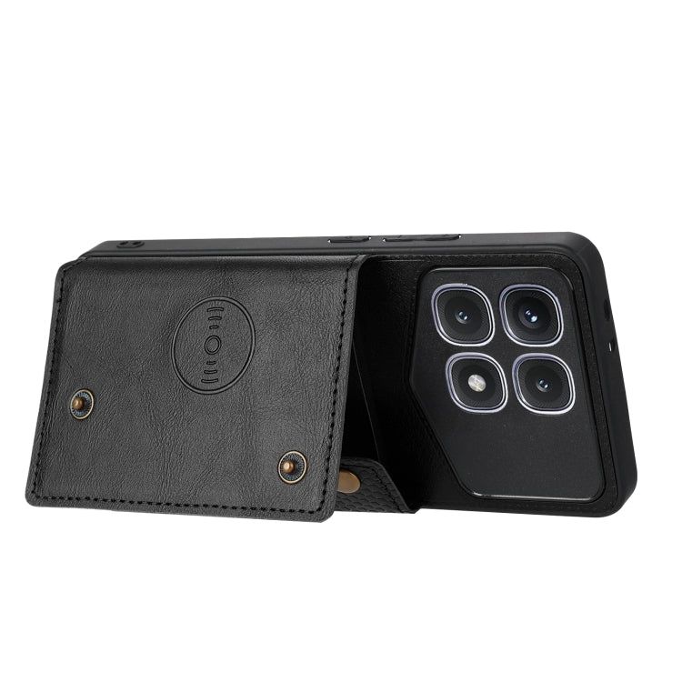 For Xiaomi Redmi K70 Ultra Double Buckle Card Slots Magnetic Phone Case(Black) - Xiaomi Cases by PMC Jewellery | Online Shopping South Africa | PMC Jewellery | Buy Now Pay Later Mobicred