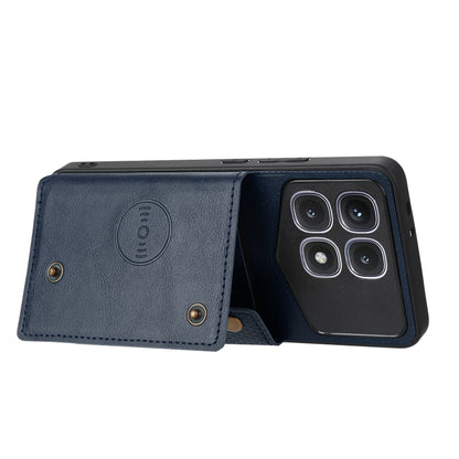 For Xiaomi Redmi K70 Ultra Double Buckle Card Slots Magnetic Phone Case(Blue) - Xiaomi Cases by PMC Jewellery | Online Shopping South Africa | PMC Jewellery | Buy Now Pay Later Mobicred