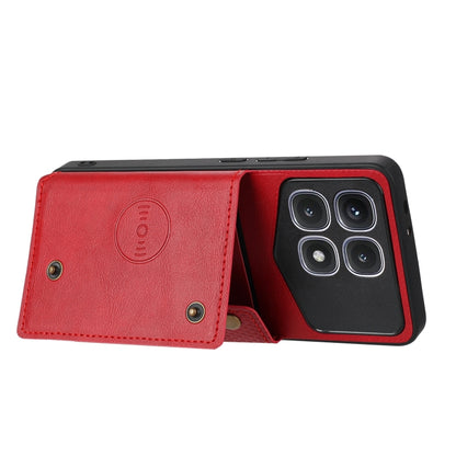 For Xiaomi Redmi K70 Ultra Double Buckle Card Slots Magnetic Phone Case(Red) - Xiaomi Cases by PMC Jewellery | Online Shopping South Africa | PMC Jewellery | Buy Now Pay Later Mobicred