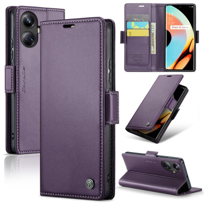 For Realme 10 Pro+ CaseMe 023 Butterfly Buckle Litchi Texture RFID Anti-theft Leather Phone Case(Pearly Purple) - Realme Cases by CaseMe | Online Shopping South Africa | PMC Jewellery | Buy Now Pay Later Mobicred