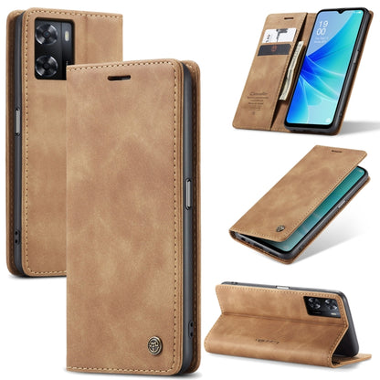 For OPPO A57 4G Global/A57S 4G Global/A77 4G Global CaseMe 013 Multifunctional Horizontal Flip Leather Phone Case(Brown) - OPPO Cases by CaseMe | Online Shopping South Africa | PMC Jewellery | Buy Now Pay Later Mobicred