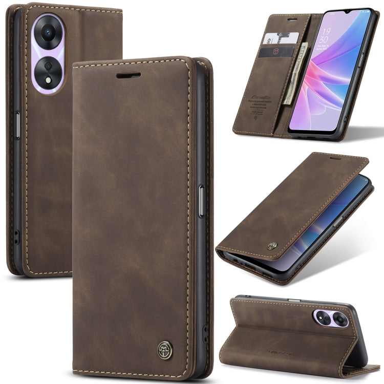 For OPPO A58 5G / A58X 5G CaseMe 013 Multifunctional Horizontal Flip Leather Phone Case(Coffee) - OPPO Cases by CaseMe | Online Shopping South Africa | PMC Jewellery | Buy Now Pay Later Mobicred