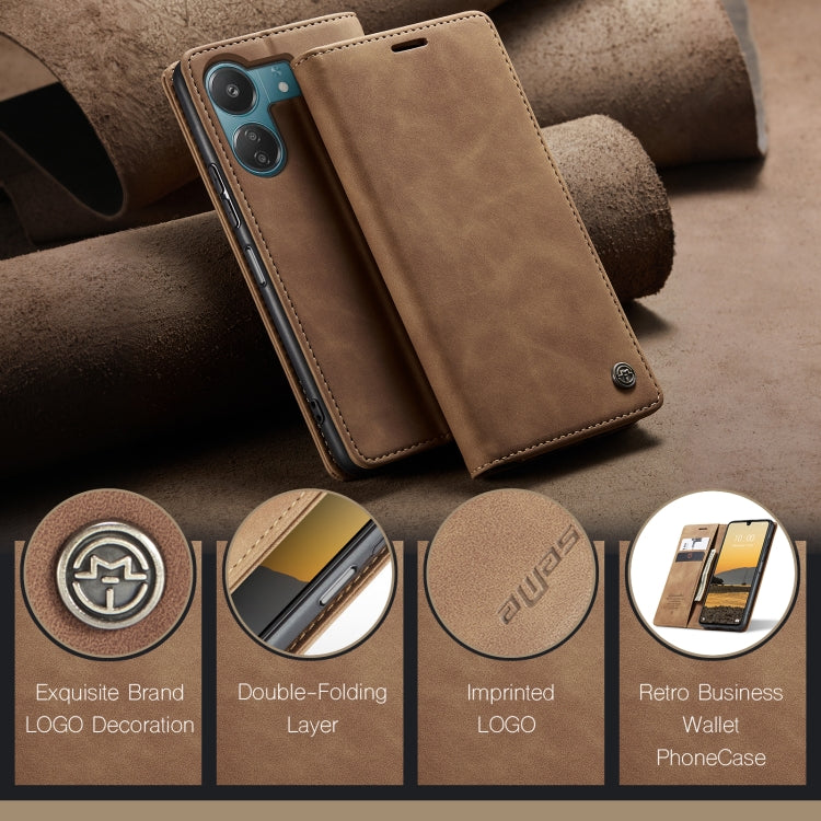 For Xiaomi Redmi 13C 4G Global / 13C 5G CaseMe 013 Multifunctional Horizontal Flip Leather Phone Case(Brown) - Xiaomi Cases by CaseMe | Online Shopping South Africa | PMC Jewellery | Buy Now Pay Later Mobicred