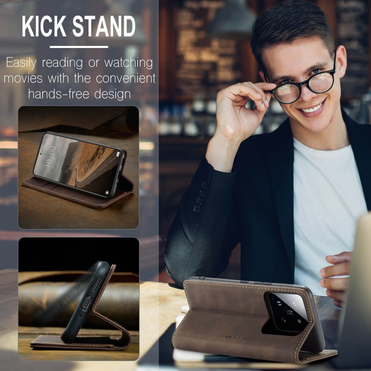 For Xiaomi 14 CaseMe 013 Multifunctional Horizontal Flip Leather Phone Case(Coffee) - free shipping - PMC Jewellery - Order now!