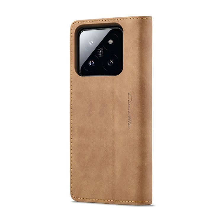 For Xiaomi 14 CaseMe 013 Multifunctional Horizontal Flip Leather Phone Case(Brown) - 14 Cases by CaseMe | Online Shopping South Africa | PMC Jewellery | Buy Now Pay Later Mobicred