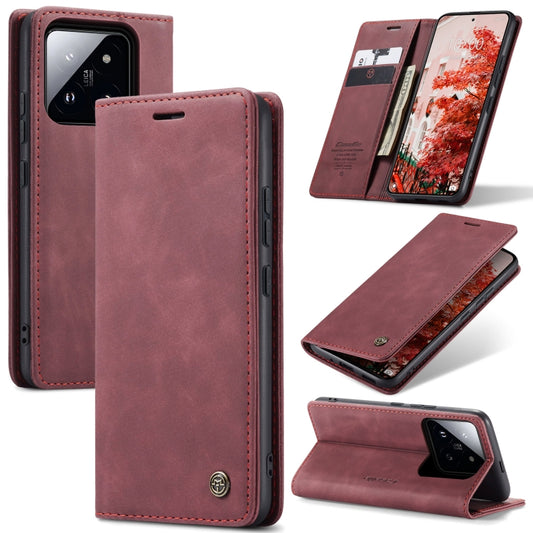 For Xiaomi 14 Pro CaseMe 013 Multifunctional Horizontal Flip Leather Phone Case(Wine Red) - 14 Pro Cases by CaseMe | Online Shopping South Africa | PMC Jewellery | Buy Now Pay Later Mobicred