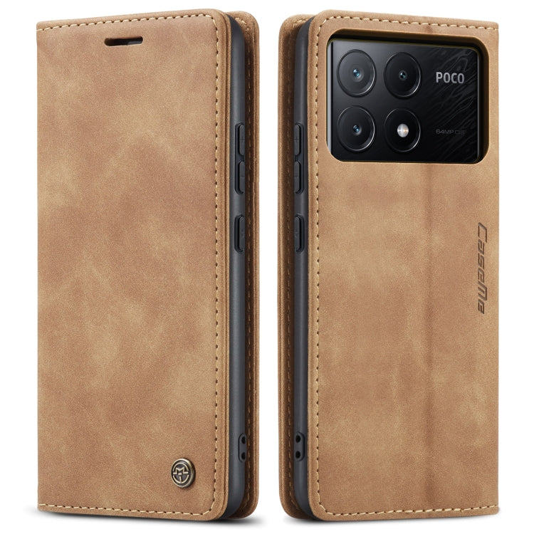 For Xiaomi Poco X6 Pro CaseMe 013 Multifunctional Horizontal Flip Leather Phone Case(Brown) - Xiaomi Cases by CaseMe | Online Shopping South Africa | PMC Jewellery | Buy Now Pay Later Mobicred