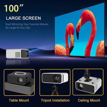 T300S 320x240 24ANSI Lumens Mini LCD Projector Supports Wired & Wireless Same Screen, Specification:US Plug(White) - Mini Projector by PMC Jewellery | Online Shopping South Africa | PMC Jewellery | Buy Now Pay Later Mobicred