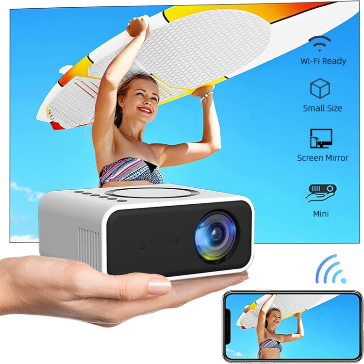 T300S 320x240 24ANSI Lumens Mini LCD Projector Supports Wired & Wireless Same Screen, Specification:EU Plug(Black) - Mini Projector by PMC TechLife | Online Shopping South Africa | PMC TechLife | Buy Now Pay Later Mobicred