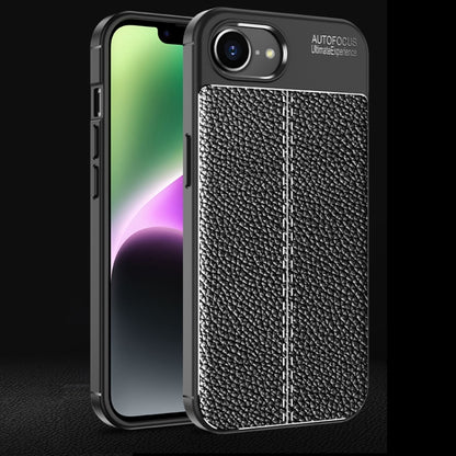 For iPhone SE 2024 Litchi Texture Shockproof TPU Phone Case(Black) - More iPhone Cases by PMC Jewellery | Online Shopping South Africa | PMC Jewellery | Buy Now Pay Later Mobicred