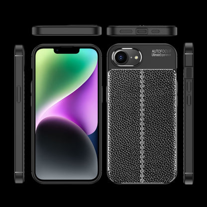 For iPhone SE 2024 Litchi Texture Shockproof TPU Phone Case(Black) - More iPhone Cases by PMC Jewellery | Online Shopping South Africa | PMC Jewellery | Buy Now Pay Later Mobicred