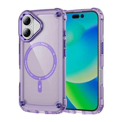 For iPhone 16 Plus Skin Feel TPU + PC MagSafe Magnetic Phone Case(Transparent Purple) - iPhone 16 Plus Cases by PMC Jewellery | Online Shopping South Africa | PMC Jewellery | Buy Now Pay Later Mobicred