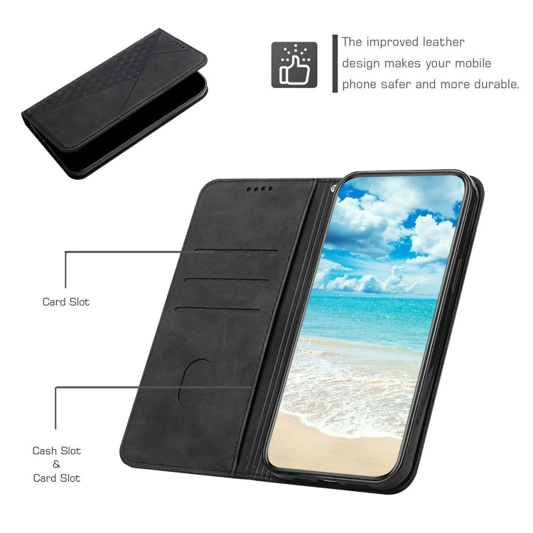 For OPPO A1 5G/A98/F23 5G Diamond Splicing Skin Feel Magnetic Leather Phone Case(Black) - OPPO Cases by PMC Jewellery | Online Shopping South Africa | PMC Jewellery