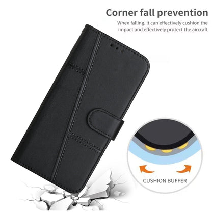 For Xiaomi Redmi K70E Stitching Calf Texture Buckle Leather Phone Case(Black) - K70E Cases by PMC Jewellery | Online Shopping South Africa | PMC Jewellery | Buy Now Pay Later Mobicred