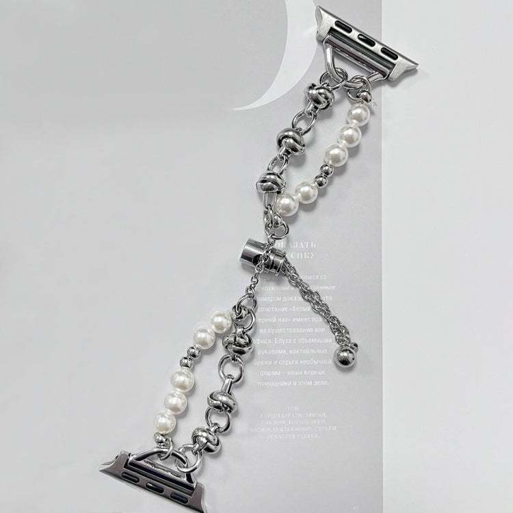 For Apple Watch Ultra 49mm Pearl Bracelet Metal Watch Band(Silver) - free shipping - PMC TechLife - Order now!