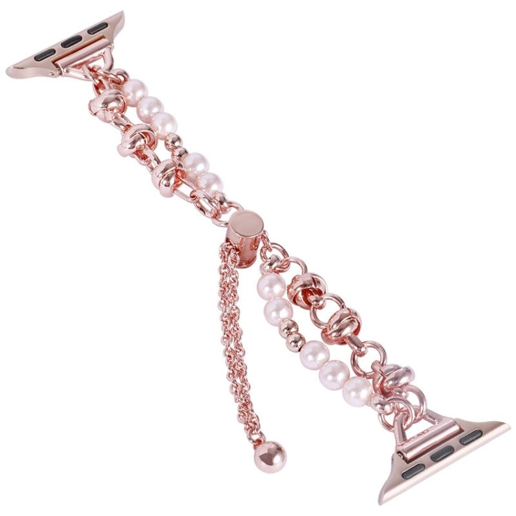 For Apple Watch Ultra 2 49mm Pearl Bracelet Metal Watch Band(Rose Gold) - free shipping - PMC TechLife - Order now!