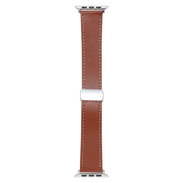 For Apple Watch Ultra 49mm Magnetic Buckle Skin Feel Leather Watch Band(Brown) - Watch Bands by PMC TechLife | Online Shopping South Africa | PMC TechLife | Buy Now Pay Later Mobicred