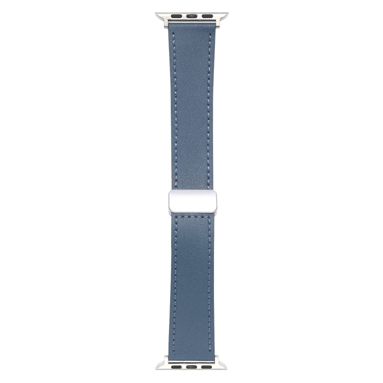 For Apple Watch Ultra 49mm Magnetic Buckle Skin Feel Leather Watch Band(Light Blue) - Watch Bands by PMC TechLife | Online Shopping South Africa | PMC TechLife | Buy Now Pay Later Mobicred