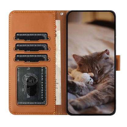 For iPhone 16 Cat Embossing Pattern Leather Phone Case with Lanyard(Brown) - iPhone 16 Cases by PMC Jewellery | Online Shopping South Africa | PMC Jewellery | Buy Now Pay Later Mobicred