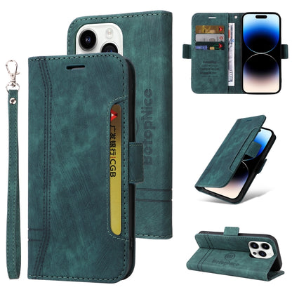 For iPhone 15 Pro Max BETOPNICE Dual-side Buckle Leather Phone Case(Green) - iPhone 15 Pro Max Cases by BETOPNICE | Online Shopping South Africa | PMC Jewellery | Buy Now Pay Later Mobicred