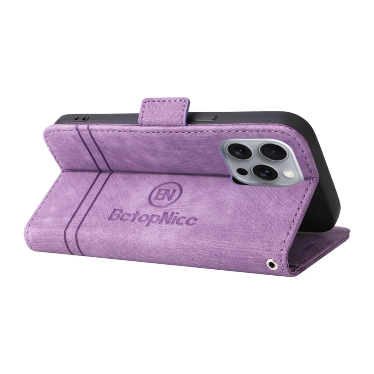 For iPhone 16 Pro Max BETOPNICE Dual-side Buckle Leather Phone Case(Purple) - iPhone 16 Pro Max Cases by BETOPNICE | Online Shopping South Africa | PMC Jewellery | Buy Now Pay Later Mobicred