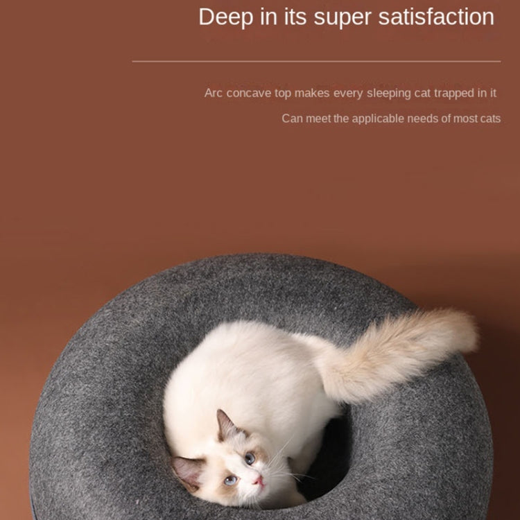 Round Wool Felt Cat Litter Tunnel Cat Litter, Size:60x60x27cm(Blue) - Beds by PMC TechLife | Online Shopping South Africa | PMC TechLife | Buy Now Pay Later Mobicred