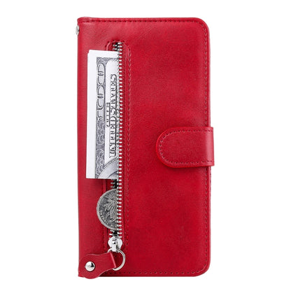 For iPhone 16 Pro Max Fashion Calf Texture Zipper Leather Phone Case(Red) - iPhone 16 Pro Max Cases by PMC Jewellery | Online Shopping South Africa | PMC Jewellery | Buy Now Pay Later Mobicred